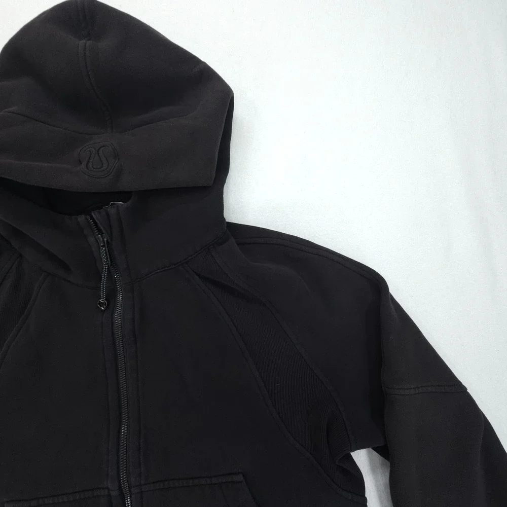 Lululemon Sweatshirt Womens XS/S Black Scuba Oversized Full Zip Hoodie Yoga Gym